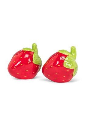 Strawberry Salt & Pepper Shakers Set Ceramic Kitchen Decor Cute Fruit Kitchen Ac